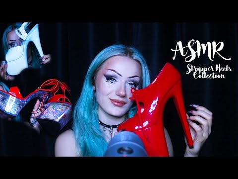 ASMR Pleaser Heels / Pole Dance Shoe Collection 👠 Tapping, Scratching, Whispering 💖