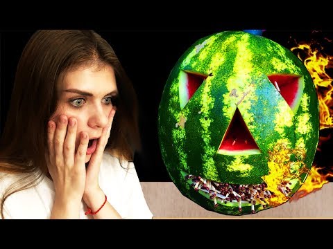 What if WATERMELON Scary Face Blow Up ? 💥