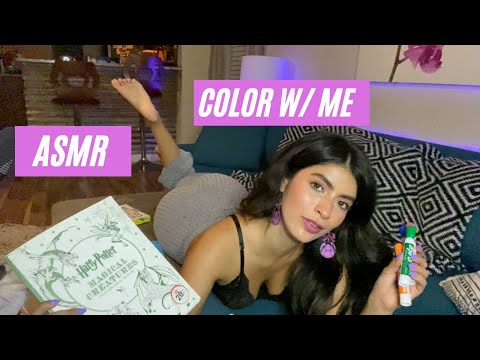 ASMR Color with me | BIG Expo Markers, Harry Potter | Soft spoken & Whispered