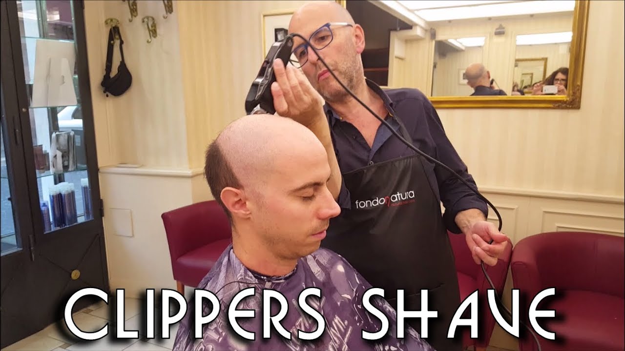 💈 Italian barber head and face shave with clippers - ASMR no talking
