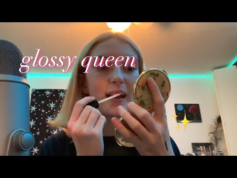 lipgloss application & review ASMR | Glossy queen