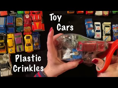 ASMR Toy cars/Intense plastic crinkles (Soft Spoken) Matchbox, Tonka truck, Hot Wheels