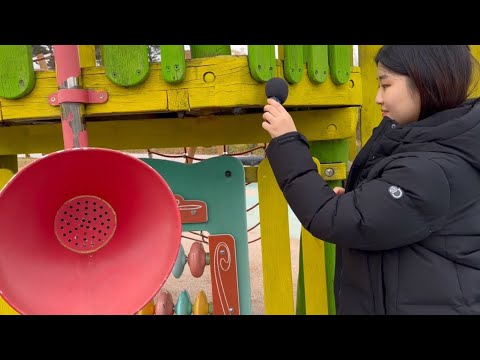 ASMR AT PLAYGROUND 🛝📯 PUBLIC Scratching, Tracing, Tapping triggers 🎧