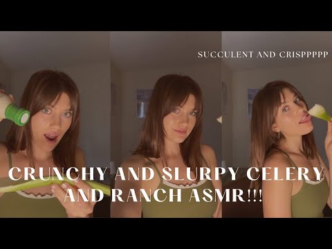 ASMR crispy celery and creamy ranch!! Yum yum!
