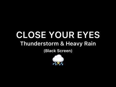 [ASMR] ⛈️ 1 HOUR - Thunderstorm & Heavy Rain with a BLACK SCREEN for Sleeping! 📺 (Close Your Eyes)