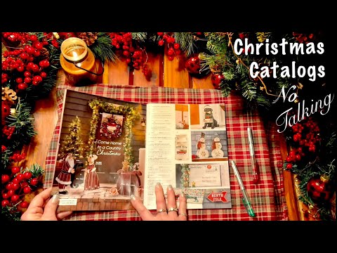 ASMR Vermont Christmas Catalog (No talking) Country Door Catalog/Crackling fireplace!