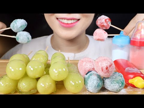 ASMR Candy Grapes | Tanghulu | Bottle Pop Candy Grapes | Eating Sounds Mukbang