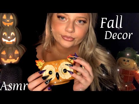 Asmr Cozy Fall Decor | Tapping, Scratching, Whispers 🎃👻🍂