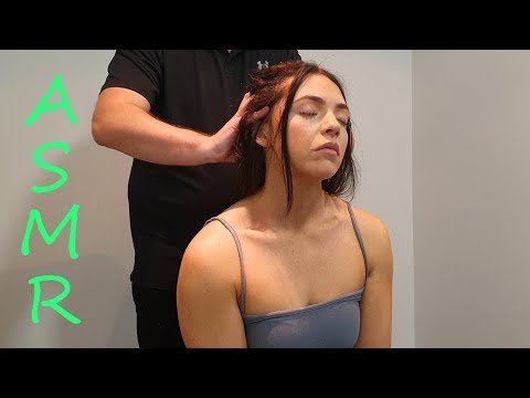 [ASMR] Seated Head, Neck & Shoulder Massage - Soothed Her to Sleep [No Talking][Massage Sounds]