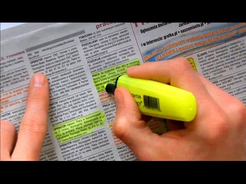 ASMR Newspaper page turning and highlighting. Crinkle paper, highlighter (no talking)