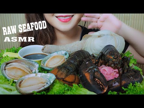 ASMR MOST POPULAR RAW SEAFOOD ON MY CHANNEL PART 08 GEODUCK ,ABALONE,LOBSTER EATING SOUND |LINH-ASMR