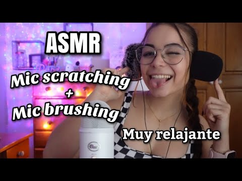 ASMR MIC SCRATCHING!🎤✨ (Brushing, stroking...) | ASMR RELAJANTE en español | Pandasmr