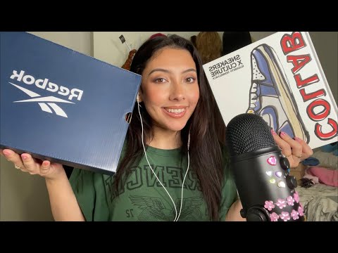 ASMR Slow tapping and tracing 💗 ~shoebox and sneaker book (requested)~ | Whispered