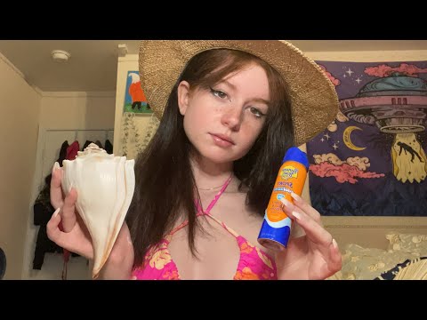 ASMR l GETTING YOU READY TO GO TO THE BEACH (PERSONAL ATTENTION + TAPPING)