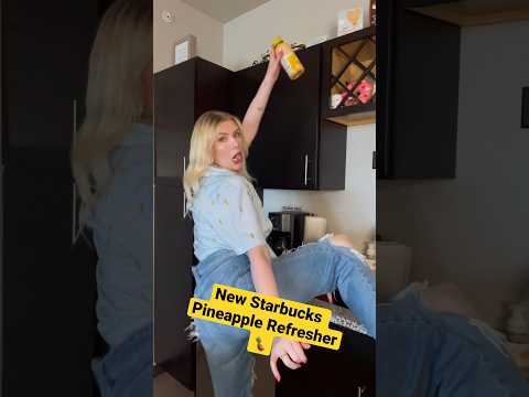 Trying the VIRAL Bottled Starbucks Pineapple Refresher🍍 #shorts