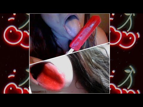 ASMR Sucking Cherry Popsicle
