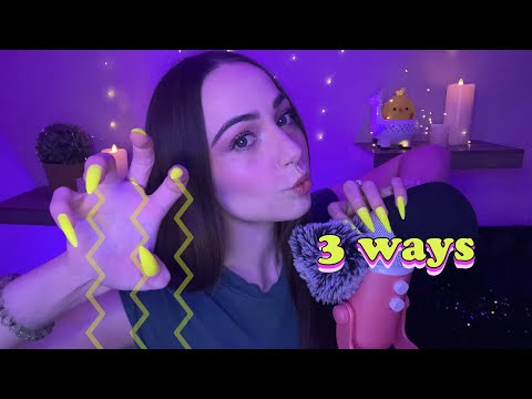 ASMR Invisible Scratching 3 Ways ☆💅 (foam, bare, fluffy)
