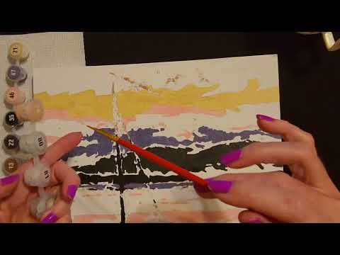 ASMR | Working On a Paint-By-Number Picture (Whisper)