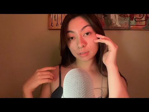 ASMR Skin & Fabric Sounds | Tapping, Rubbing, Scratching (Inaudible Whispers, Hand Movements)