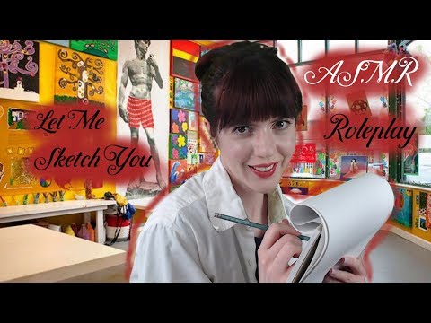[ASMR] Art Roleplay let me sketch you. (Visual triggers, Sketching sounds, Tapping)