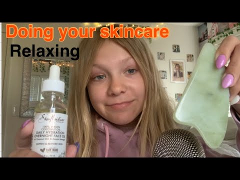 Doing your skincare ASMR (very relaxing) 😌❤️🧘‍♀️🧖‍♀️🛀☺️