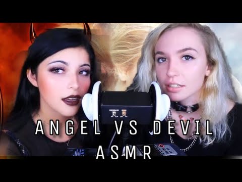 Angel vs Devil ASMR collab (whispers, rambling)
