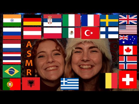 ASMR: Wishing 'Merry Christmas' to 25 Countries With My Sister! [Trying Out Different Languages]