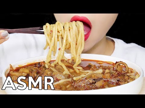 ASMR Spicy Seafood Noodle Soup (Jjamppong) *Slurp* 짬뽕 리얼사운드 먹방 Eating Sounds