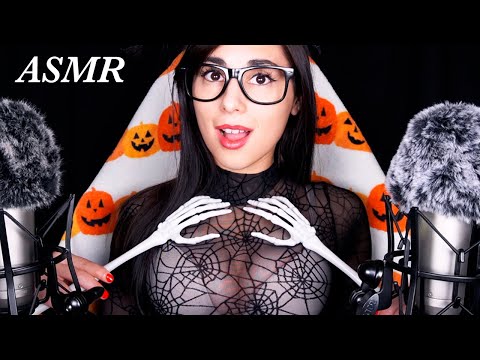 ASMR Fluffy Mic Scratching … BUT SPOOKY 🎃  (with Tingly Halloween Trigger Words and Soft Whispers)