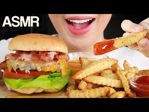 ASMR Cheesy Burger & Fries 🍔🍟Eating Sounds Mukbang