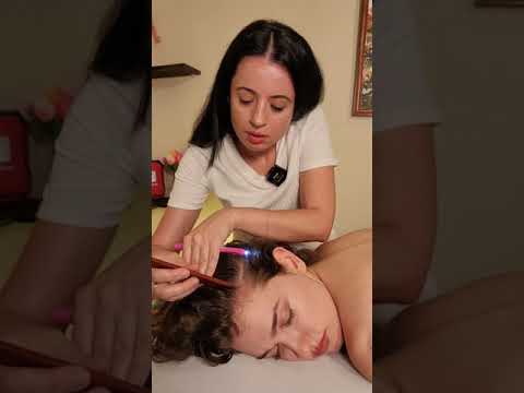 ASMR Hair & Scalp Inspection with Light to Relax Her - Real Person ASMR medical exam #asmr