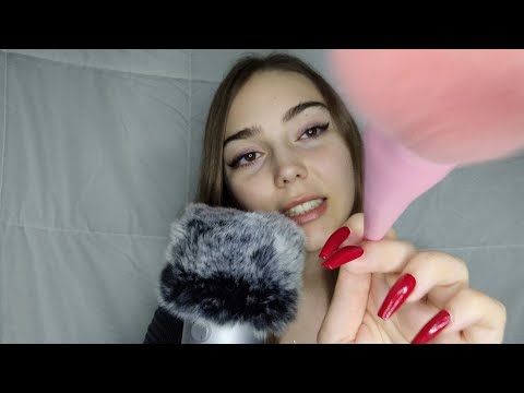 ASMR | Face Brushing - Face Triggers PART 1 (Brush, Stipple, Trigger Words, Personal Attention)