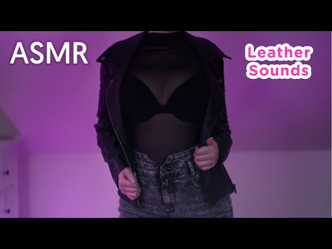 ASMR | Leather Jacket Sounds, Shirt Scratching (+ various triggers) 🤍🎧