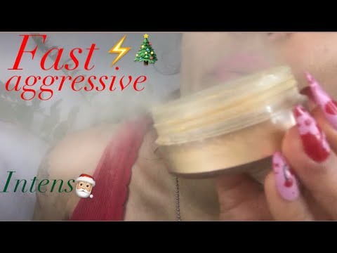 Asmr  Maquiadora apressada faz sua make para o Natal  (FAST AGGRESSIVE) ⚡️toques intensos na tela⚡️