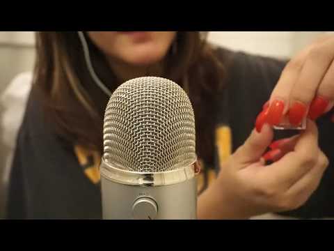 ASMR Blue Yeti Close-Up Whispering + Mascara, Lipstick & Lid Sounds