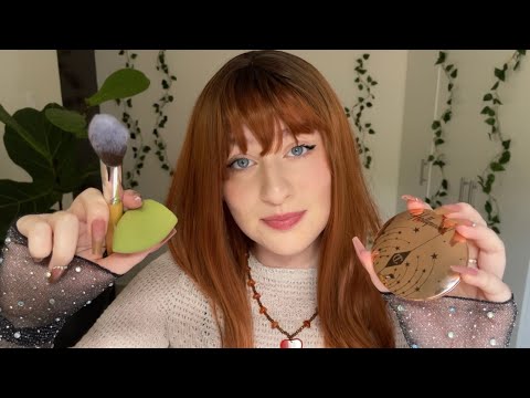 asmr doing your glam 💫 makeup, hairplay, manicure, long nails, jewellery (layered sounds)