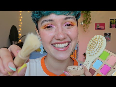 ASMR Doing Your Wooden Skincare Makeup & Haircare 💄 (pampering, layered sounds, personal attention)