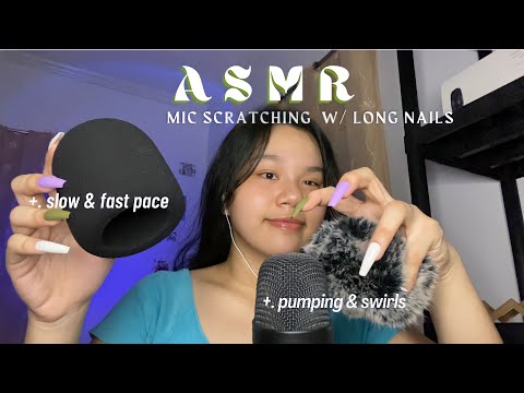ASMR | Fast & Slow Mic Scratching [ bare, foam cover, fluffie cover ] 🇵🇭