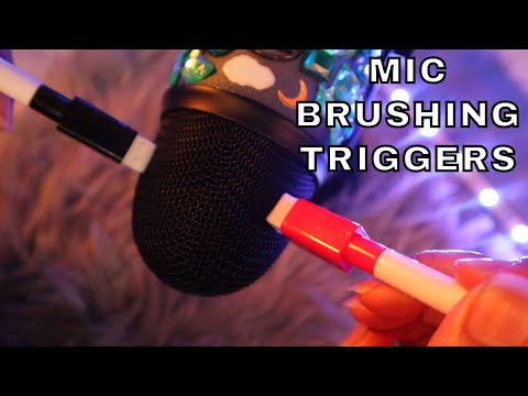 ASMR Mic Brushing Triggers (Powder Puff, Mic Cover Swirling, Fluffy Cover ETC ) - No Talking