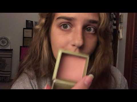 ASMR | tapping on makeup and rambling | scratching, lid sounds