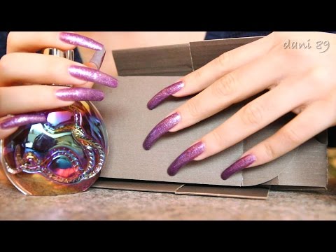 🎧 ASMR: Tapping & Scratching on carton box and perfume bottle 🔮 with my SuperLongNaturalNails 💜💛