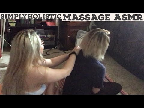 ASMR-Giving my friend a massage (w mouth sound dub)