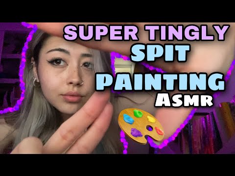 SUPER TINGLY SPIT PAINTING ASMR 👄🎨✨ (Sara manganese inspired) fast paced, #mouthsounds