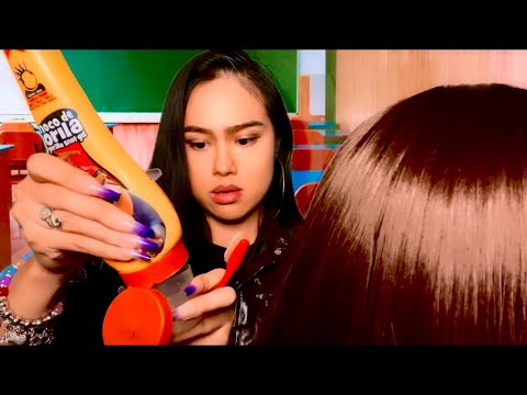 ASMR Girl In Back of Class Plays In Your Hair + Lays Ur Edges | Uplifting Calming U | Hair Roleplay