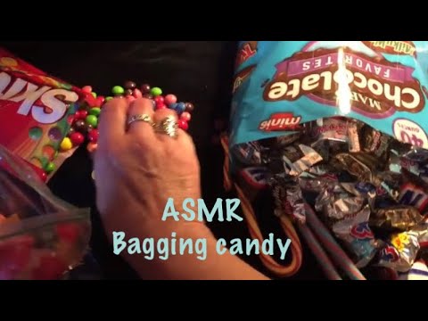 ASMR Bagging candy  #3 (No talking)  Pretty plastic crinkles