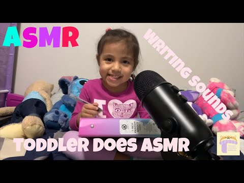 ASMR | 3 Year old Toddler Does ASMR | Writing Sounds