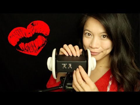 ASMR Kissing your Ears Part 6 ~ Slow Breathing ~ Brain Scratching  ~ Tapping