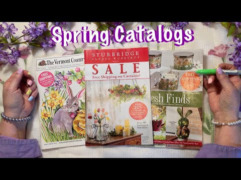 ASMR Spring Catalogs! (No talking) The Vermont Country, Fresh Finds & Sturbridge catalogs.