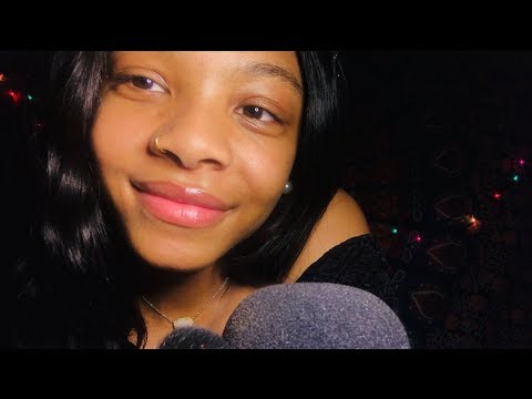 ASMR SLOW close whisper + trigger words/phrases “may i touch you” “relax” + mic/face brushing