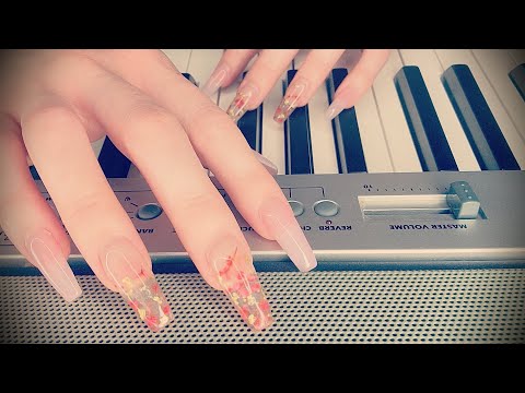 ASMR | Tapping & Scratching On Piano Keyboard *Long Nails*